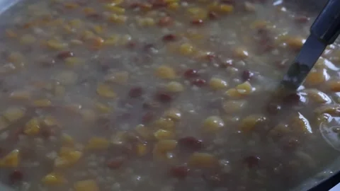 Asure or Noah's Pudding. Homemade asure making background 4k video Stock Footage 216074637