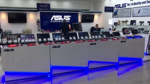 Asus store at the ET Land Electronics Stock Video Pond5