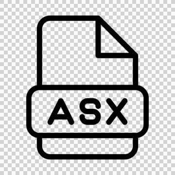 Asx File Icon. Type Files Sign outline symbol Design, Icons Format Type Data.  库存插图