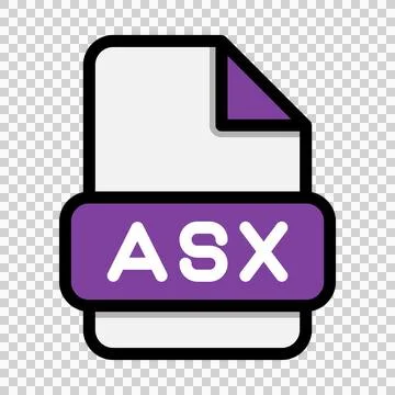 Asx file icons. Flat file extension. icon video format symbols.  Illustrazione stock