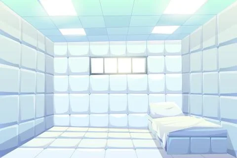 Asylum, madhouse empty interior for insane patient Stock Illustration