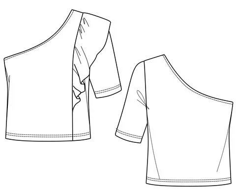 Asymmetric blouse Stock Illustration