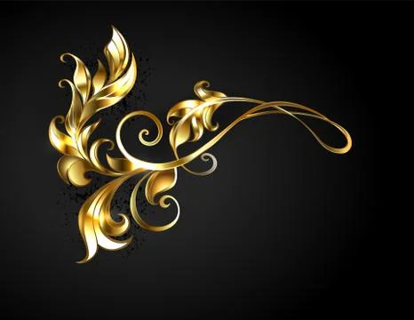 Asymmetric gold frame scroll Stock Illustration