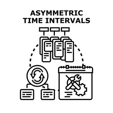 Asymmetric time intervals allocating tasks and planning dates Stock Illustration