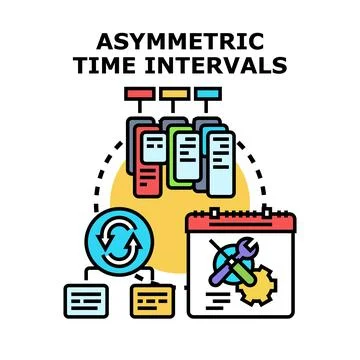 Asymmetric time intervals allocating tasks and planning dates Stock Illustration