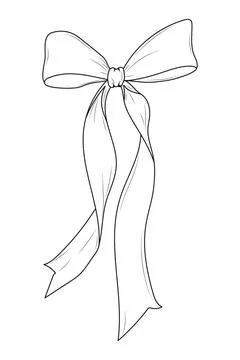 Asymmetrical Bow with Flowing Tails Illustrazione stock