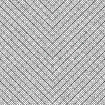 Asymmetrical Chevron plaid check textile pattern design in gray and white f.. Stock Illustration