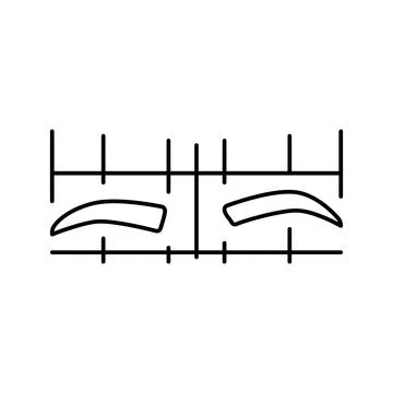 Asymmetrical eyebrow features line icon vector illustration Stock Illustration