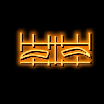Asymmetrical eyebrow features neon glow icon illustration 스톡 일러스트
