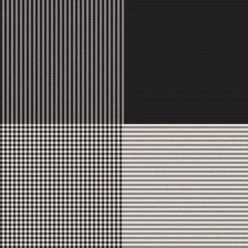 Asymmetrical Plaid textile pattern design in black and white for fashion an.. Stockillustratie
