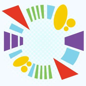 Asymmetrical unequal shaped form format of colourful thing object. Unsymmetrical Illustrazione stock