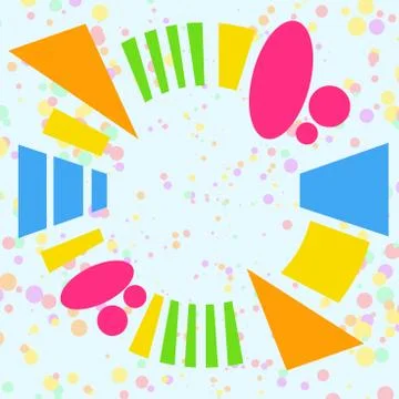 Asymmetrical unequal shaped form format of colourful thing object. Unsymmetrical Stock Illustration