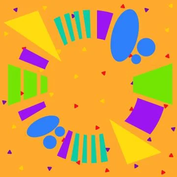 Asymmetrical unequal shaped form format of colourful thing object. Unsymmetrical Illustrazione stock