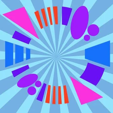 Asymmetrical unequal shaped form format of colourful thing object. Unsymmetrical Illustrazione stock