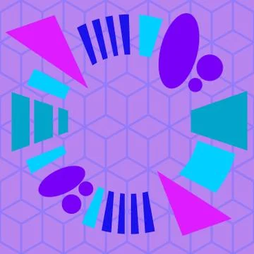 Asymmetrical unequal shaped form format of colourful thing object. Unsymmetrical Illustrazione stock