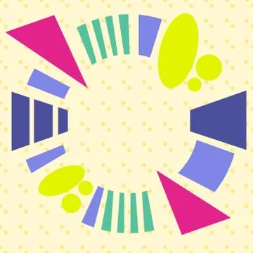 Asymmetrical unequal shaped form format of colourful thing object. Unsymmetrical Illustrazione stock