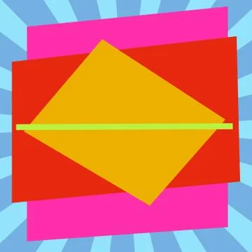 Asymmetrical unequal shaped form format of colourful thing object. Unsymmetrical Illustrazione stock