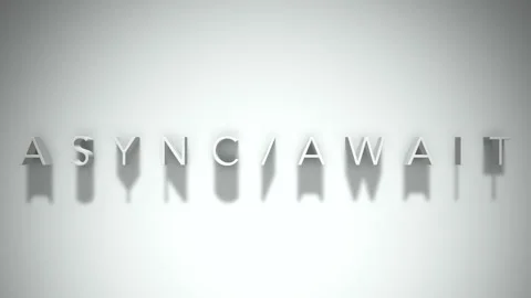 Async await 3D title animation with shadows on a white background Stock Footage 297015791