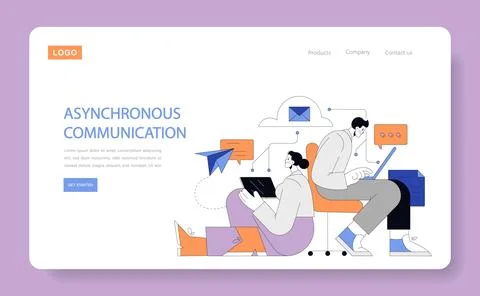 Asynchronous Communication concept. Vector illustration. Stock Illustration