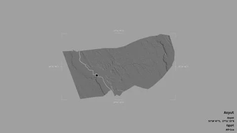 Asyut - Egypt. Bounding box. Bilevel Stock Illustration