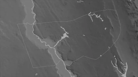 Asyut, Egypt. Grayscaled map with lakes and rivers Stock Illustration