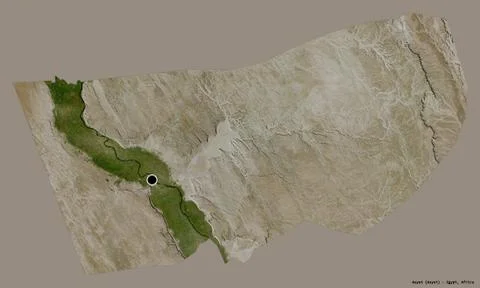 Asyut, governorate of Egypt, on solid. Satellite Stock Illustration