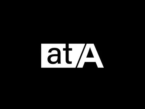 ATA Logo and Graphics design vector art, Icons isolated on black background Stock Illustration