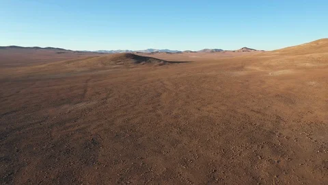 Atacama Desert vast sand fields aerial exploration during sunset awe scenic Video stock 125619373