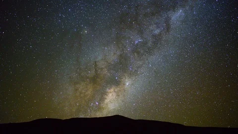 Atacama night sky time lapse: the center of Milky Way Stock Footage