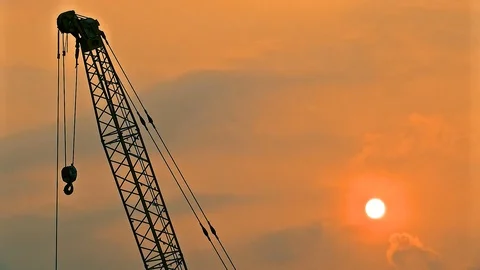 Atardecer Grua Stock Footage 94501317