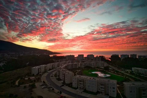 Atardecer rojo Stock Photos