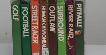 Atari 2600 Gatefold boxes - game boxes Stock Footage 86031823