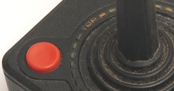 Atari 2600 - Joystick - Close up of Button Video stock 85712279