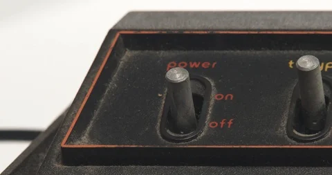 Atari 2600 - Power Switch - Close Up Stock Footage 85712610