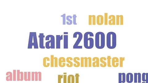 Atari 2600 Tag Cloud Animated On White Background Stock Footage 103653966