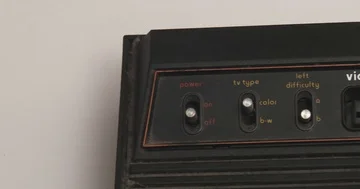 Atari 2600 Video Game System - Pan of Controls Stock Footage 85711893
