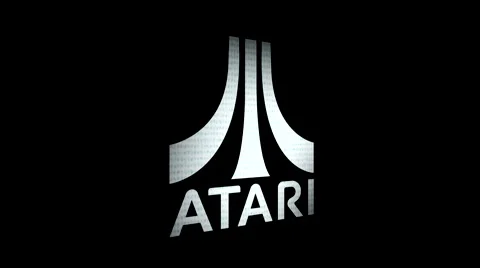 Atari 3D Logo - Arcade game screen - Motion Graphic Loop Video stock 45616622