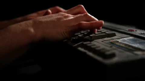 Atari Sinclair keyboar jib up and down 2 Stock Footage 47463896