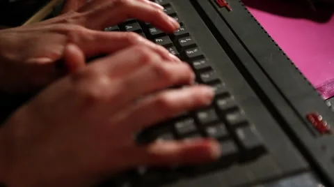 Atari Sinclair keyboard typing jib up Stock Footage 47463759