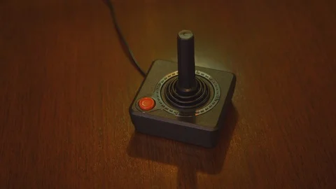 Atari Video Computer Console Videogame Joystick. 4K Footage Stock Footage 128176694