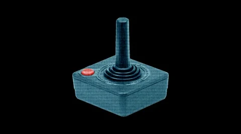 Atari Video Game (VCS 2600) Joystick - Motion Graphic Effect Stock Footage 45547756