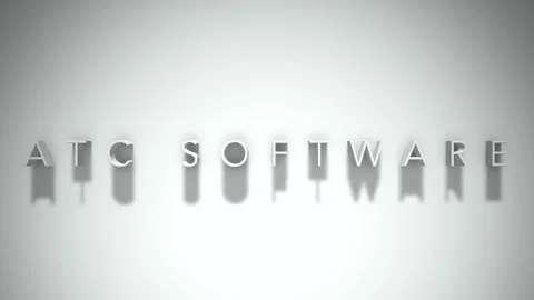 Atc software 3D title animation white text on a white background Stock Footage 298896348