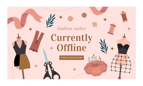 Atelier flat minimal twitch background Stock Illustration