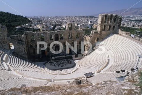 Atene Teatro Erode Attico Stock Photos