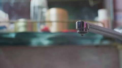 Ater drips from the faucet Stock Footage 277128165