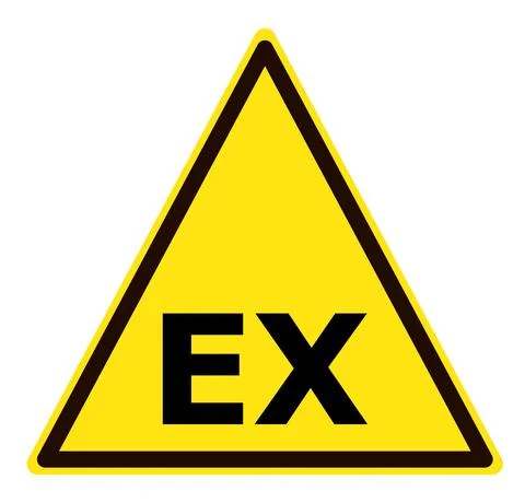 ATEX Explosive Atmosphere area zone warning. Explosive Atmosphere symbol. Stock Illustration