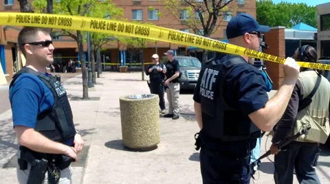 ATF agents at scene of Baltimore riots (Slow motion) Stock Footage 49730702