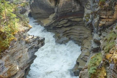 Athabasca Falls in Alberta Stock Photos