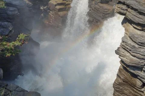 Athabasca Falls in Alberta Stock-Fotos