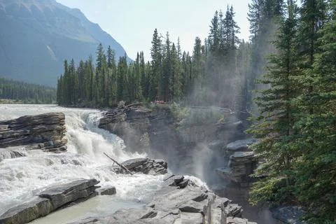 Athabasca Falls in Alberta Stock Photos